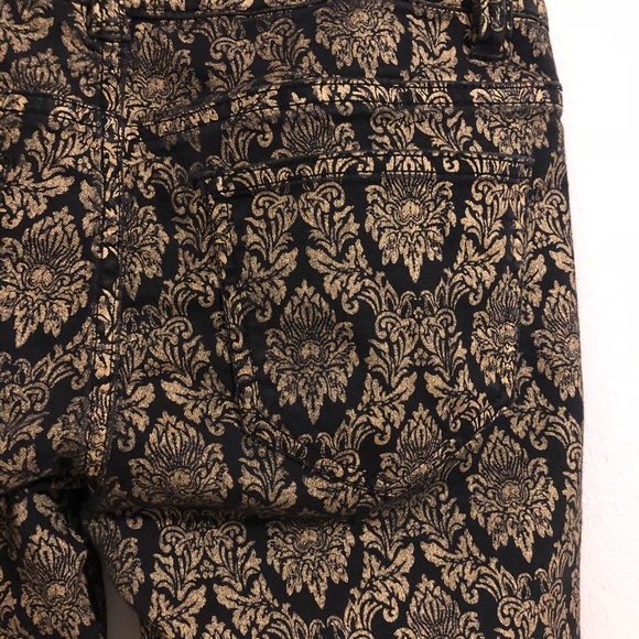 XXI Premium Denim black+gold jacquard skinny jeans - Picture 7 of 10